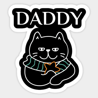 funny matching family cat design, daddy Sticker